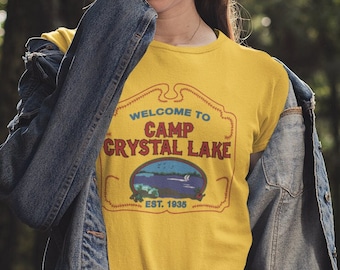 Camp Crystal Lake Sign T-Shirt, Friday The 13th Inspired Shirt, 80s Camp Counselor T shirt, Friday the 13th, Horror Movie Shirt, 1980s Shirt