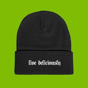 Live Deliciously Beanie, The Witch, WitchCraft, Black Phillip, Horror Movie Fan Beanie