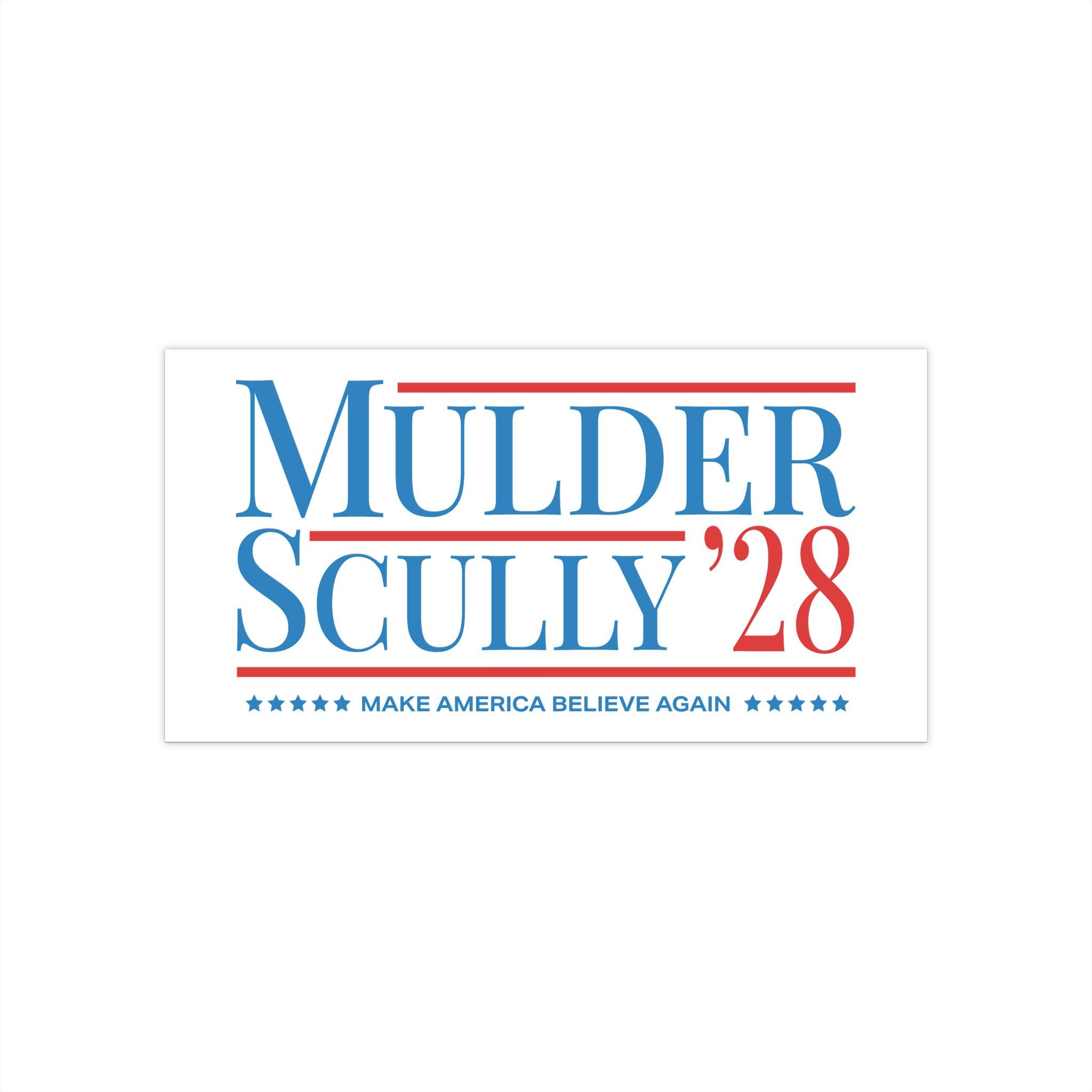 X-Files Mulder Scully 2028 Bumper Sticker, 2028 Election Sticker, XFiles Funny Bumper Sticker, Political Humor Bumper Sticker, XFiles Gifts