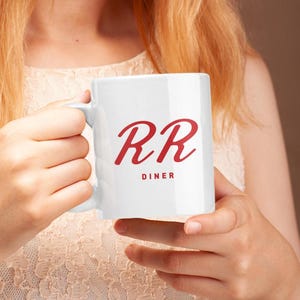 Double R Diner Coffee Mug RR Inspired by Twin Peaks, Twin Peaks Mug, Damn Fine Cup of Coffee, Double R Diner Mug, Twin Peaks Gift, Twedes