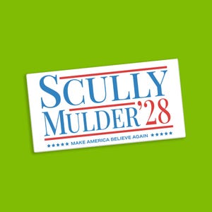 X-Files Scully Mulder 2024 Bumper Sticker: Political Humor