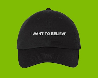 Gorra bordada de papá "Quiero creer" de Expediente X, regalo de Expediente X, Mulder, Scully, OVNI, Abducción extraterrestre, Área 51, Dana Scully, Fox Mulder