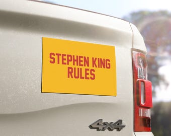 Stephen King Rules Car Magnet, Monster Squad Inspired Halloween Gift, Stephen King Bumper Sticker, Horror Gift, Horror Movie Sticker