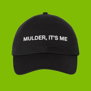 Gorra bordada de papá con el texto "Mulder, soy yo" de Expediente X, regalo de Expediente X, Mulder, Scully, OVNI, abducción extraterrestre, Área 51, Dana Scully, Fox Mulder