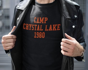 Camp Crystal Lake T Shirt, Friday The 13th Inspired T Shirt, Horror Movie Shirts, Vintage 1980's tshirt, Camp Crystal Lake Collegiate Shirt