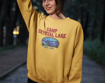 Camp Crystal Lake Sweatshirt, Camp Crystal Lake, Friday the 13th Tshirt, Horror Movie Gifts, Slasher Gift, 1980s Camp Counselor Shirt, 80s