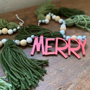 Merry garland, Holiday bead tassel decor