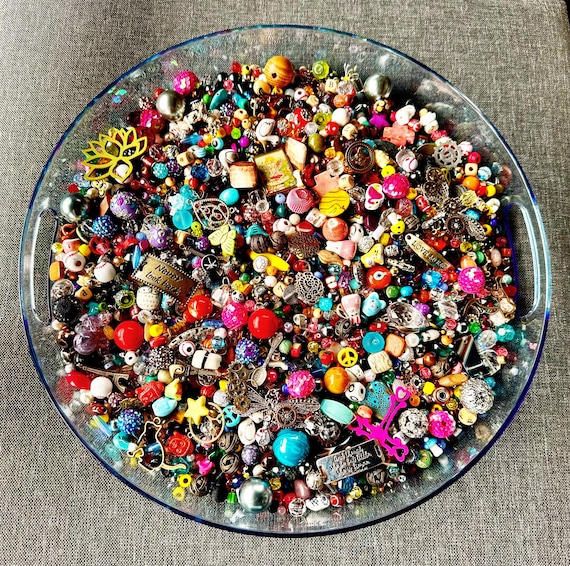 FOUR pounds beautiful eclectic destash bead and charm soup mix!  INCREDIBLE price!