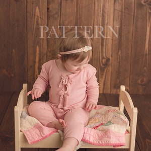 Sitter Prop Sewing Pattern, DIY, Digital Download, Riley Sitter Long John Romper