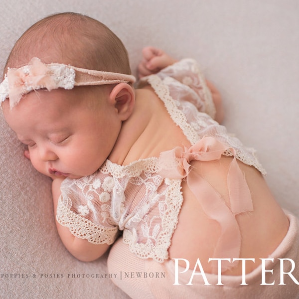 Newborn Prop Sewing Pattern, DIY, Digital Download,  Lydia Newborn 2-Piece