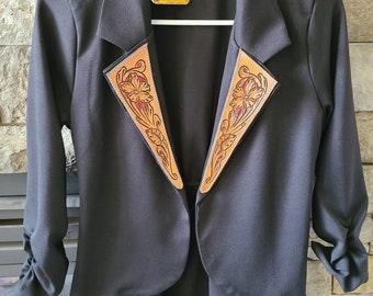 Blazer à effet usé moyen pour femme