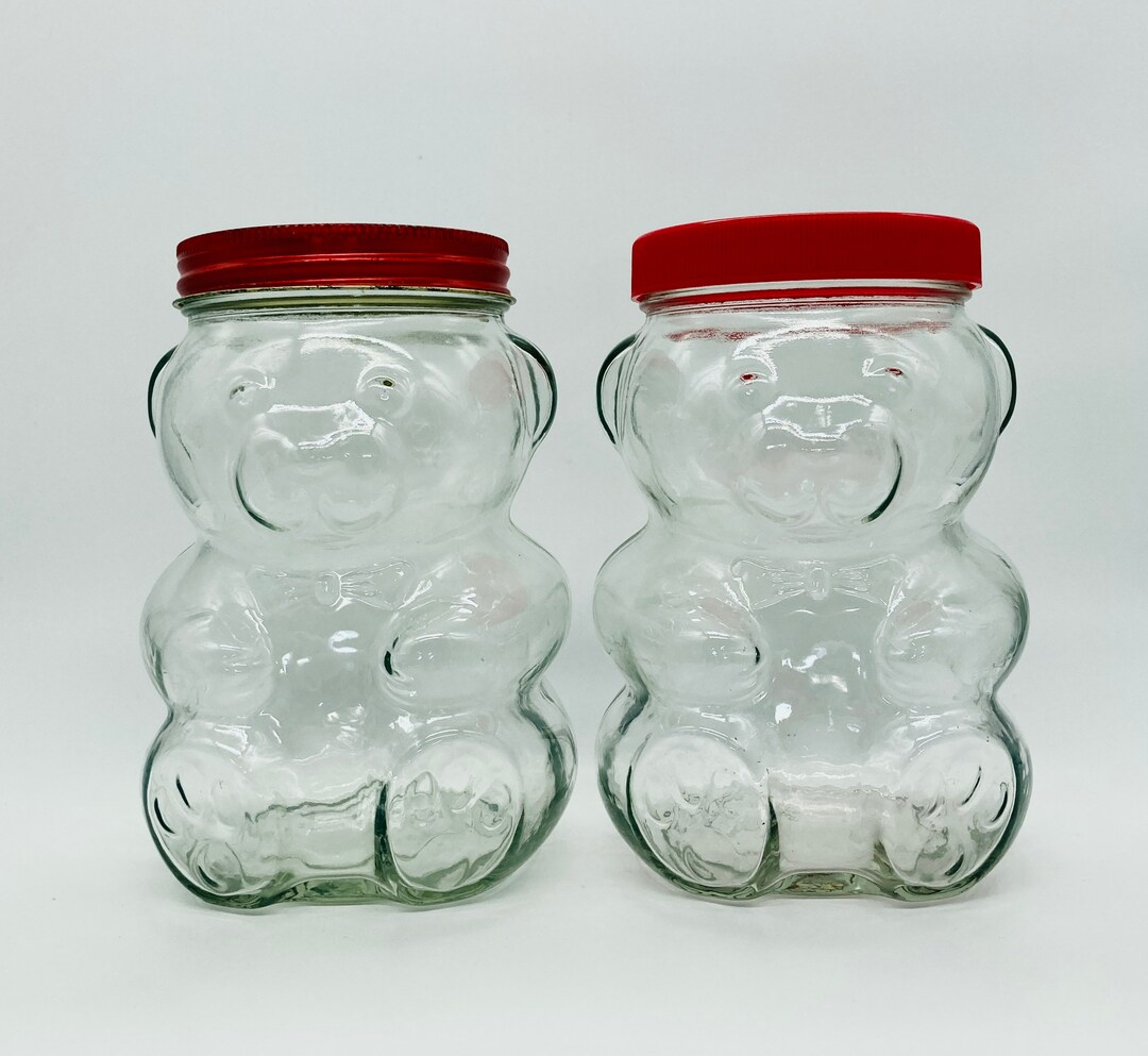 Vintage Kraft Bear Peanut Butter Jars Glass Bear Jars. Etsy