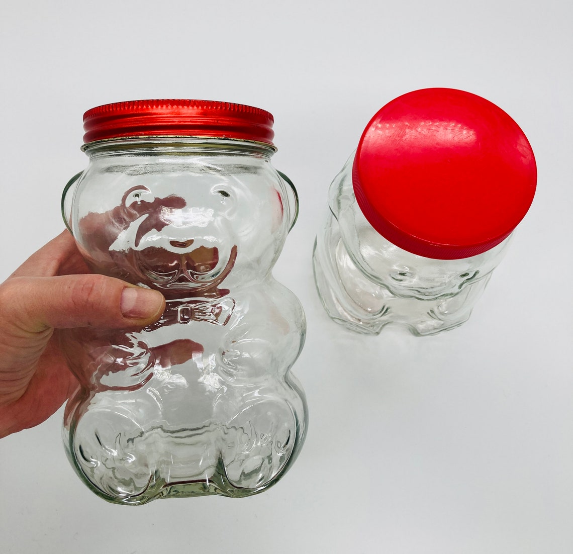 Vintage Kraft Bear Peanut Butter Jars Glass Bear Jars. Etsy