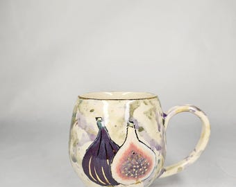 Handmade Ceramic "Dream of Figs" Large Espresso Cup/ One-Of-A-Kind Ceramics/ Gift for Her/ Gift for Him/ Coffee Cup/ Tea Cup
