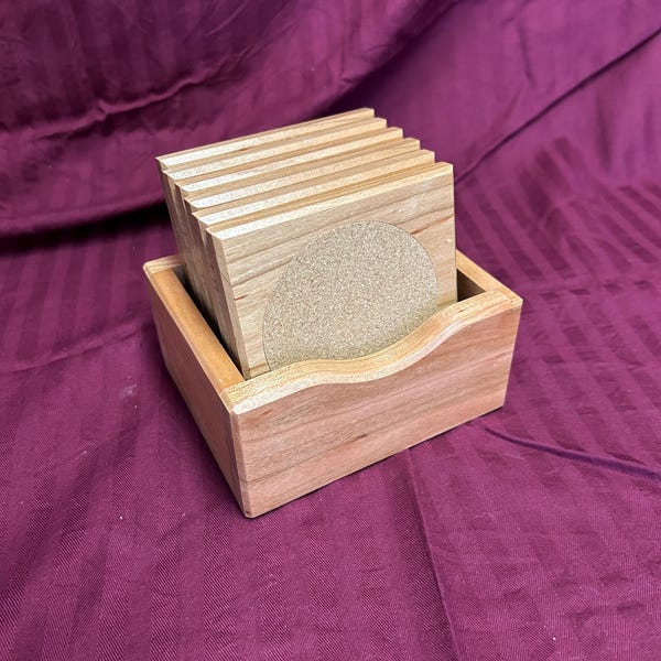 6 Cherry Coasters with Case