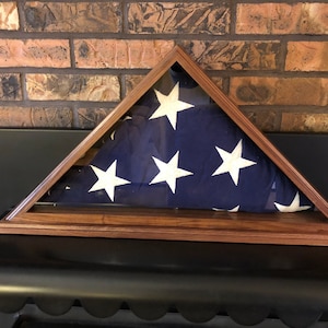 Walnut Veteran's Flag Display Case