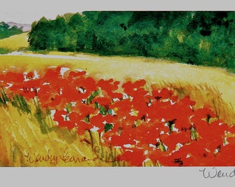 Wheat and Poppies: Left View