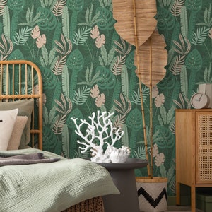 Mixed Jungle Wallpaper #191 - Peel & Stick Wallpaper - Temporary Wallpaper - Pre-Pasted Wallpaper - Traditional Wallpaper by Eazywallz