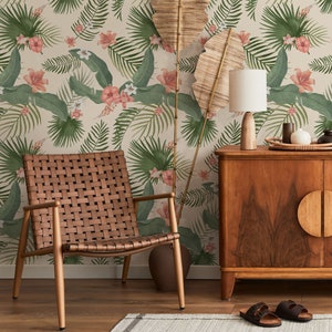 Tropical Foliage  Wallpaper #197 - Peel & Stick Wallpaper - Temporary Wallpaper - Pre-Pasted Wallpaper - Traditional Wallpaper by Eazywallz