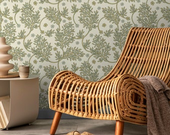 Morris Flowers Wallpaper #302  - Peel & Stick Wallpaper - Temporary Wallpaper - Pre-Pasted Wallpaper - Traditional Wallpaper by Eazywallz