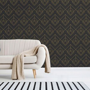 Art Deco 1 Wallpaper #025-Peel & Stick Wallpaper-Temporary Wallpaper-Pre-Pasted Wallpaper-Traditional Wallpaper by Eazywallz