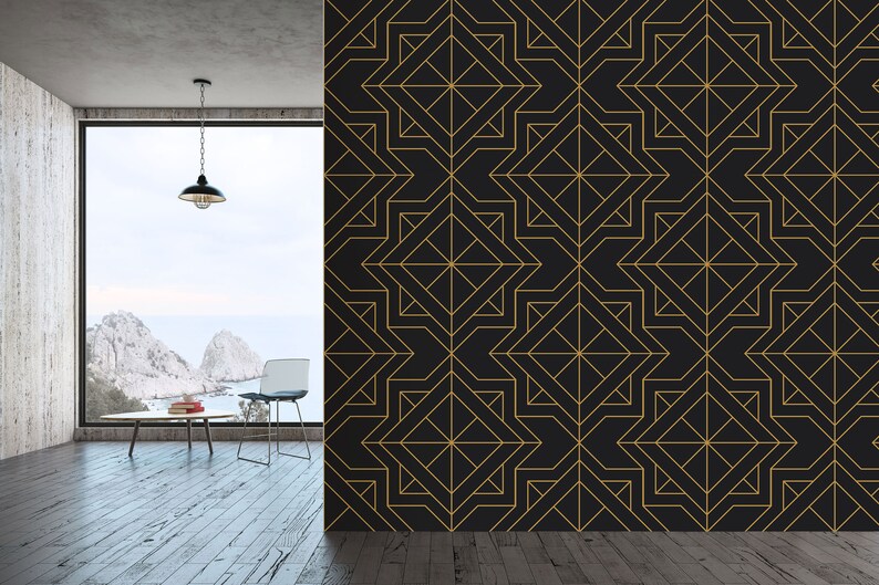 Art Deco 3 Removable Wallpaper by Eazywallz Custom Printed Etsy