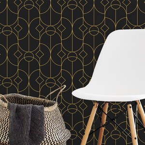 Art Deco 2 Wallpaper #032-Peel & Stick Wallpaper-Temporary Wallpaper-Pre-Pasted Wallpaper-Traditional Wallpaper by Eazywallz