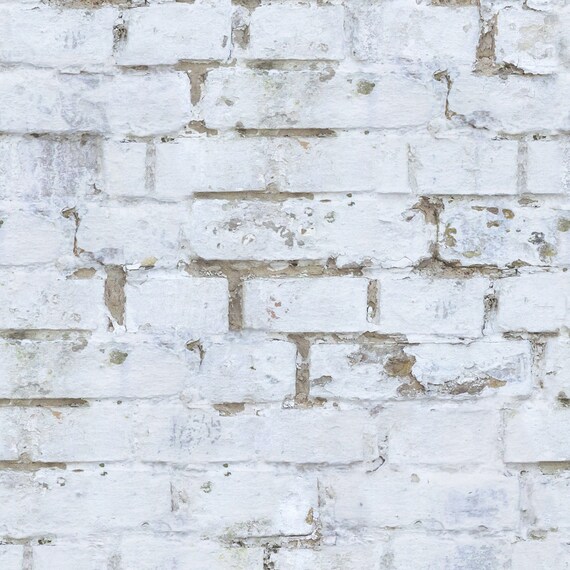 Old White Brick Wall Wallpaper Etsy