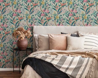 Fairy Tale Florals Wallpaper #371 - Peel & Stick Wallpaper - Temporary Wallpaper - Pre-Pasted Wallpaper - Wallpaper by Eazywallz
