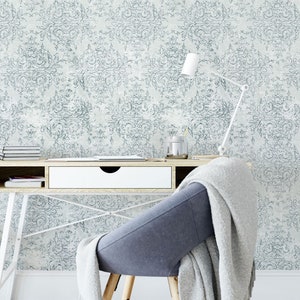 Grunge Toile Wallpaper #066 -Peel & Stick Wallpaper -Temporary Wallpaper -Pre-Pasted Wallpaper -Traditional Wallpaper by Eazywallz