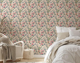 Blooming Florals Wallpaper #368 - Peel & Stick Wallpaper - Temporary Wallpaper - Pre-Pasted Wallpaper - Wallpaper by Eazywallz