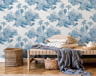 Royal Toile Jungle #270 - Peel & Stick Wallpaper - Temporary Wallpaper - Pre-Pasted Wallpaper - Traditional Wallpaper by Eazywallz