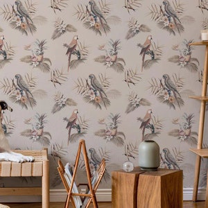 Macaw Removable Wallpaper by Eazywallz - Custom Printed Removable Self Adhesive Wallpaper Roll #045
