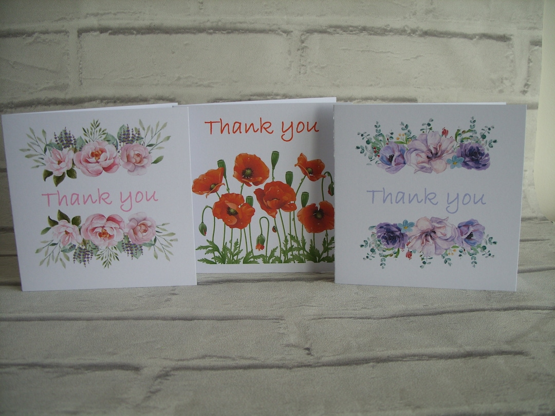 Thank You Cards - pack of six cards with envelopes - Etsy Österreich