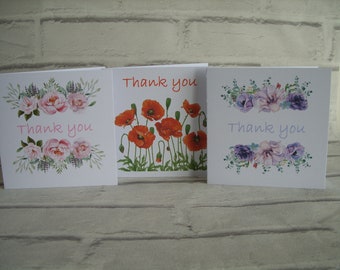 Thank You Cards - pack of six cards with envelopes