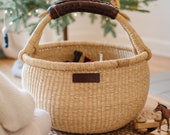 African Shopper Basket by Design Dua Home Decor Easter Basket Bolga Basket Eco friendly market Basket Ghana Basket Tote Bag