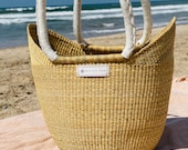 Summer Basket Beach Bag Basket Bag African Basket Bolga Basket Handmade Purse Market Basket Ghana Basket Tote Bag