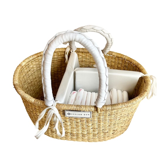 Small Storage Basket, Diaper Caddy, African Baskets, Nursery Oval