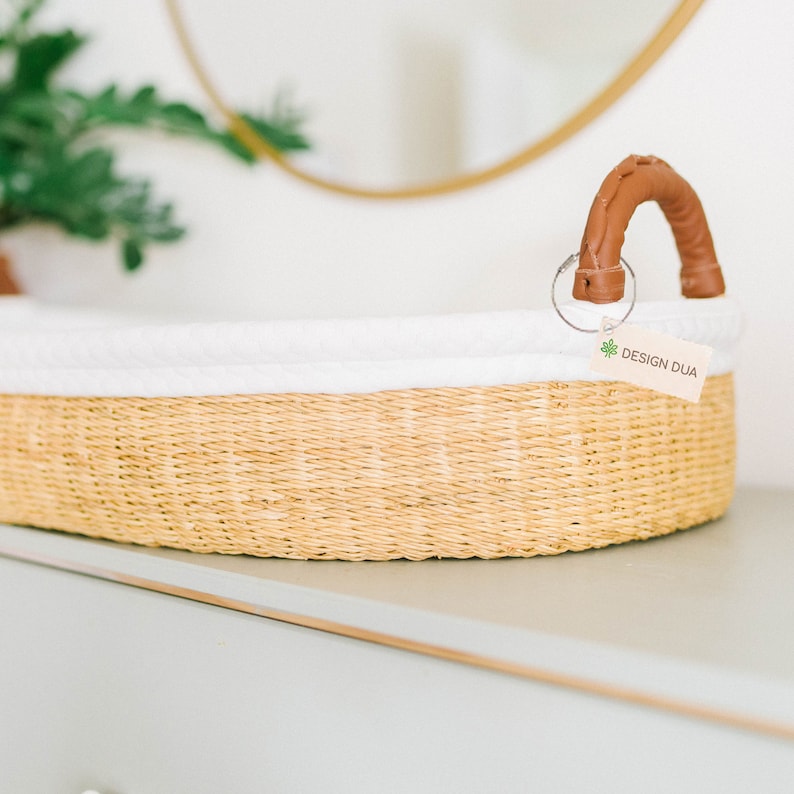 Changing Table Basket by Design Dua Baby Changing Table, Baby Changing Basket , Changing Basket, Natural Changing Basket afbeelding 3