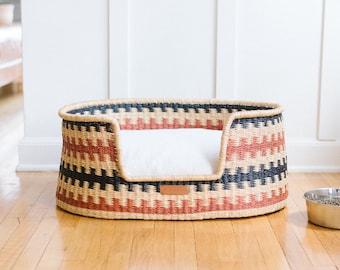 Dog Bed, Dog Christmas Gift, Design Dua,  Handmade Dog Bed, Dog Lounger, Dog Seat, Basket Dog Bed, Dog Cushion, African Basket