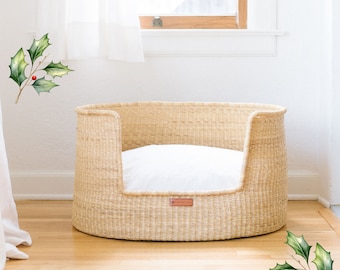 Hondenbed, handgemaakt hondenbed, Kerstmis voor hond, hondenligstoel, hondenbed grote honden, Afrikaanse mand, mand hondenbed, hondenbedmeubilair, hondenmand