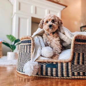 Dog Bed, Handmade Dog Bed, Pet Bed, Dog Lounger, Dog Bed Large Dogs, African Basket, Basket Dog Bed, Dog Bed Furniture, Dog Basket image 2