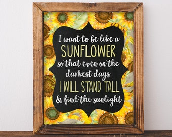 Watercolor Sunflower Sunflower Art Decor Yellow Petals Art | Etsy