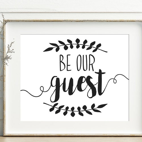 Be Our Guest Printable Art Guest Room Print Minimalist Guest - Etsy