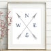 Compass Printable compass print compass wall art compass | Etsy