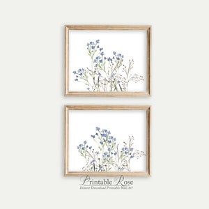 Wildflower Print Set of 2, wall art printables, botanical art print, bedroom home decor, instant download art, room decor aesthetic