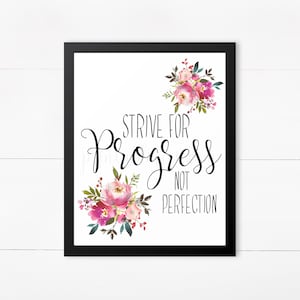 Progress Not Perfection Printable Motivating Quotes - Etsy