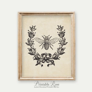 French Country, Vintage Bee, Printable, french country decor, french vintage, french country cottage, french decor, victorian art, bee decor