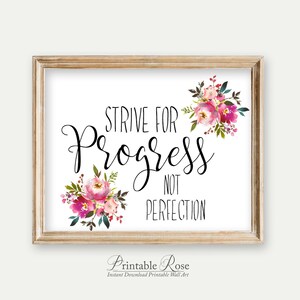 Progress Not Perfection, Printable, Motivating Quotes, Progress Over ...