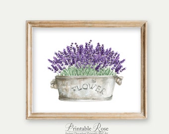 Lavender Printable, lavender decor, lavender print wall art, french country bathroom decor, bathroom signs, bathroom art print, decor art